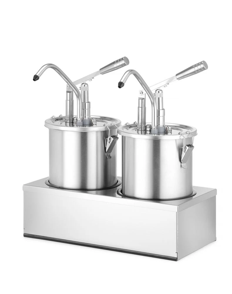 HENDI Saucenspender, Edelstahl, Zweier-Set – 9 l – 500 × 235 × H 360 mm