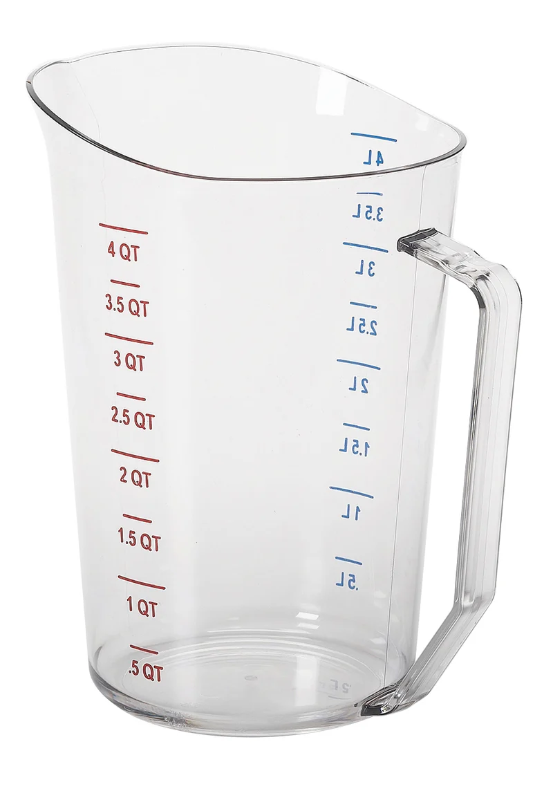Cambro Camwear® Polycarbonat Messbecher 4 Liter, mit Messskala, durchsichtig - 400MCCW135