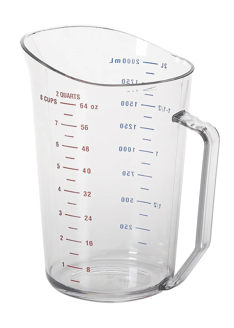 Cambro Camwear® Polycarbonat Messbecher 2 Liter, mit Messskala, durchsichtig - 200MCCW135