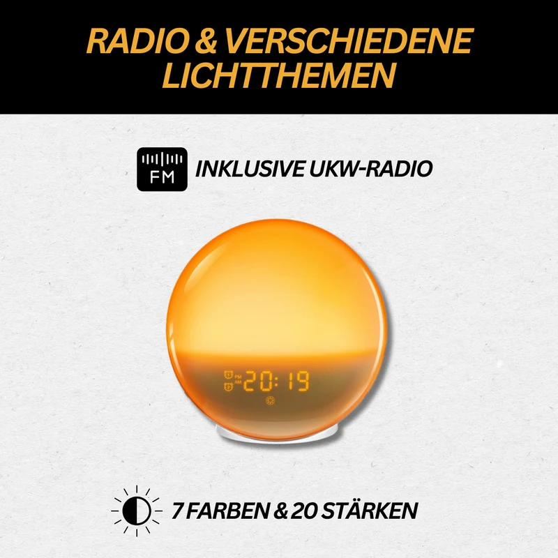 Natuurlijke Radiowekkers met Wake-up Light - GlowRise