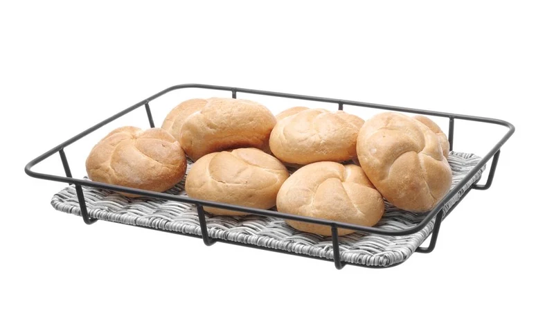 HENDI Brotkorb mit Edelstahlrand – Hellgrau – 400 × 300 × 50 mm