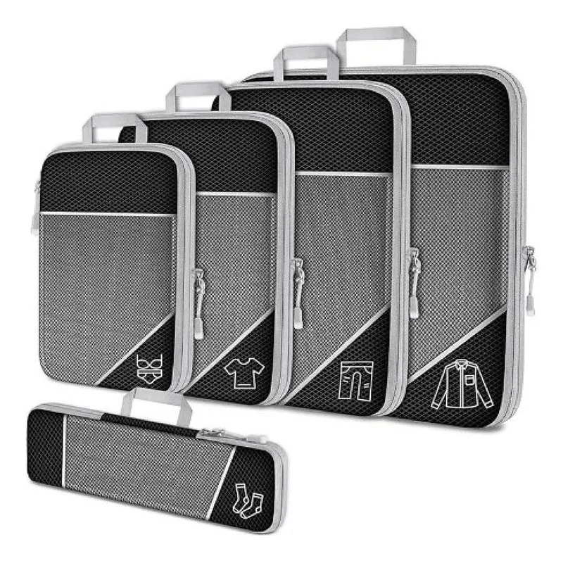 LuxuraPack Compressie Inpak Cubes | Ruimtebesparende opbergoplossingen voor georganiseerde reizen