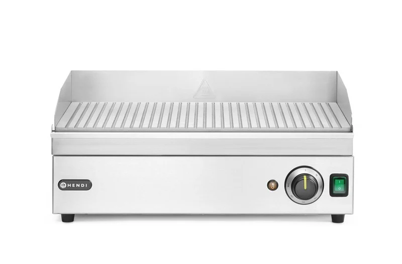 HENDI Grillplatte gerillt – Kitchen Line – 230 V / 2400 W – 527 × 404 × H 233 mm