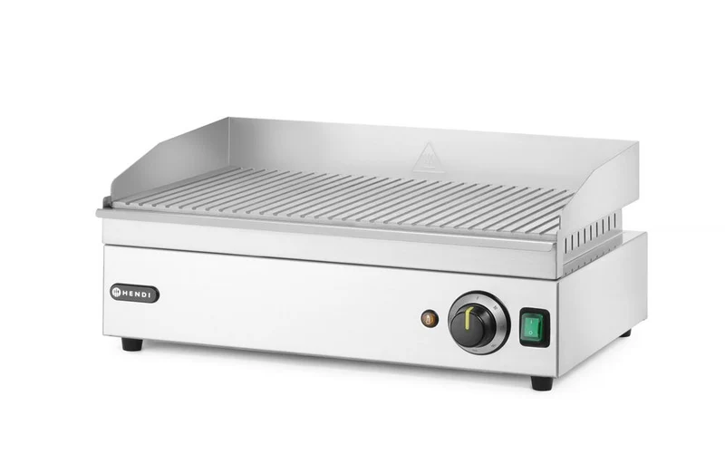 HENDI Grillplatte gerillt – Kitchen Line – 230 V / 2400 W – 527 × 404 × H 233 mm