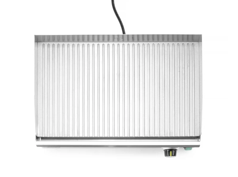 HENDI Grillplatte gerillt – Kitchen Line – 230 V / 2400 W – 527 × 404 × H 233 mm