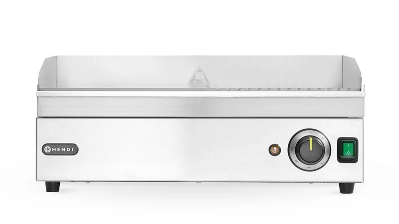 HENDI Grillplatte halb gerillt – Kitchen Line – 230 V / 2400 W – 527 × 404 × H 233 mm