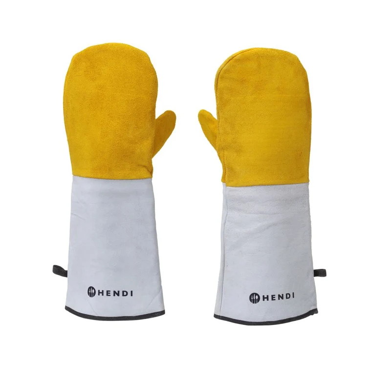 HENDI Leder-Grillhandschuhe hitzebeständig – 2 Stück
