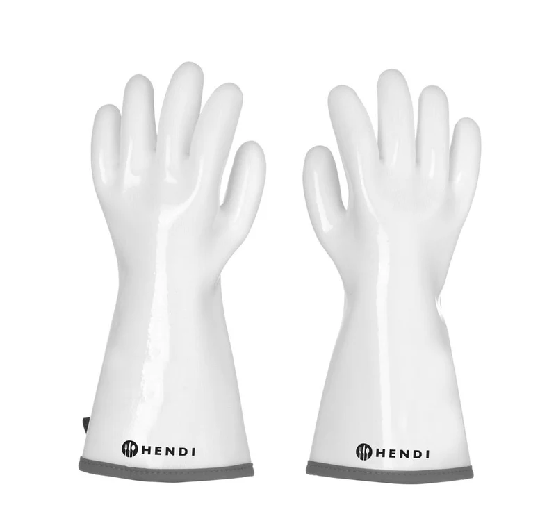HENDI Handschuhe mit Silikonbeschichtung – Weiß – 2 Stück