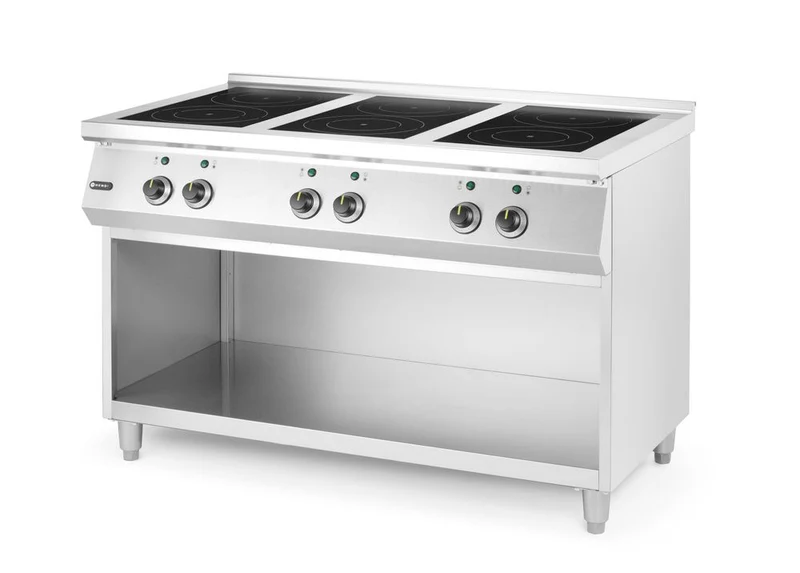 HENDI Induktionsherd, 6 Kochfelder – 400 V / 25500 W – 1200 × 700 × H 890 mm