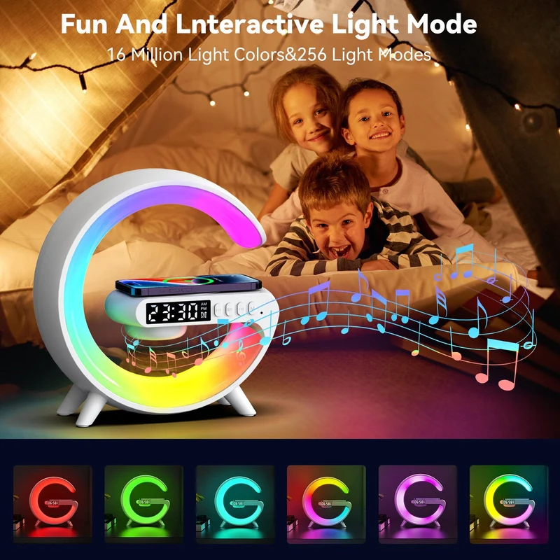 LuxAura Luxe Bluetooth Speaker | Draadloze speaker met sfeerverlichting en klokfunctie