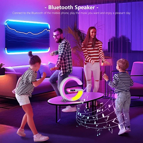 LuxAura Luxe Bluetooth Speaker | Draadloze speaker met sfeerverlichting en klokfunctie