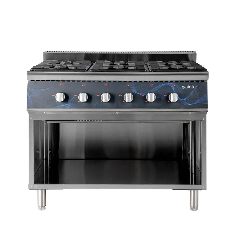 Vaiotec Gasherd Easyline 1100x700x850mm 6 Brenner 43,2kW offener Unterbau inkl. Kamin Ausstellungsstück