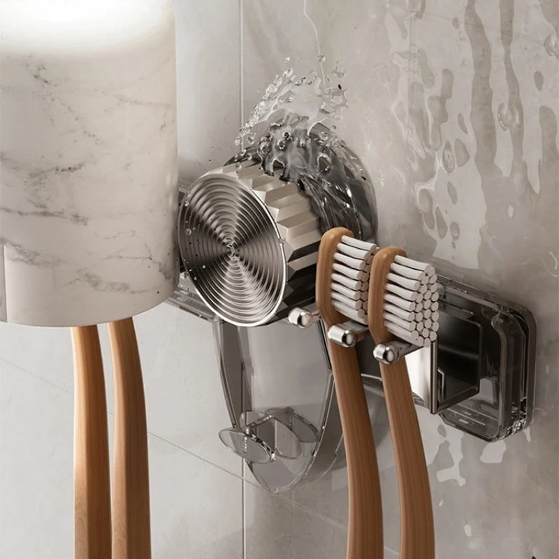 LuxuraCare 4-Slot Tandenborstelrek | Elegant en hygiënisch met sterke vacuümzuiging