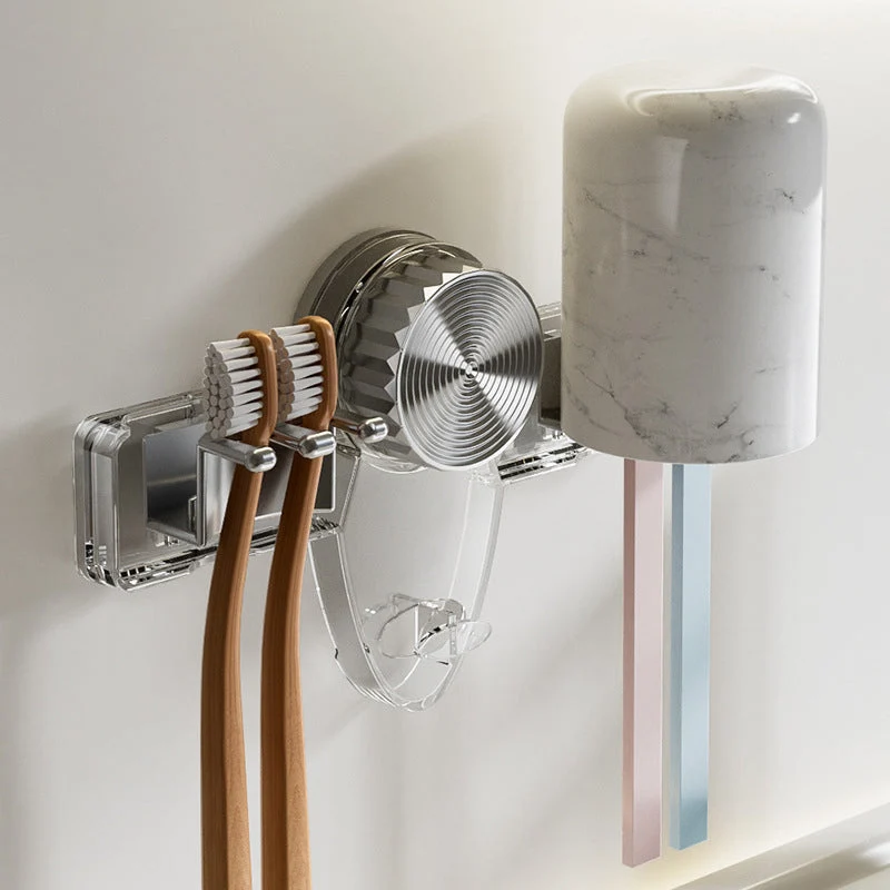 LuxuraCare 4-Slot Tandenborstelrek | Elegant en hygiënisch met sterke vacuümzuiging
