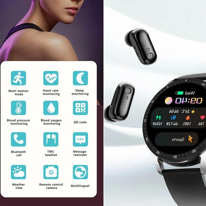 DuoSyncWatch | Smart Horloge met Oortelefoon