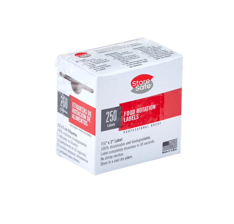 Cambro StoreSafe® Rotationsetiketten, 24 Rollen, 250 Etiketten pro Rolle, weiß - 1252SLINB250