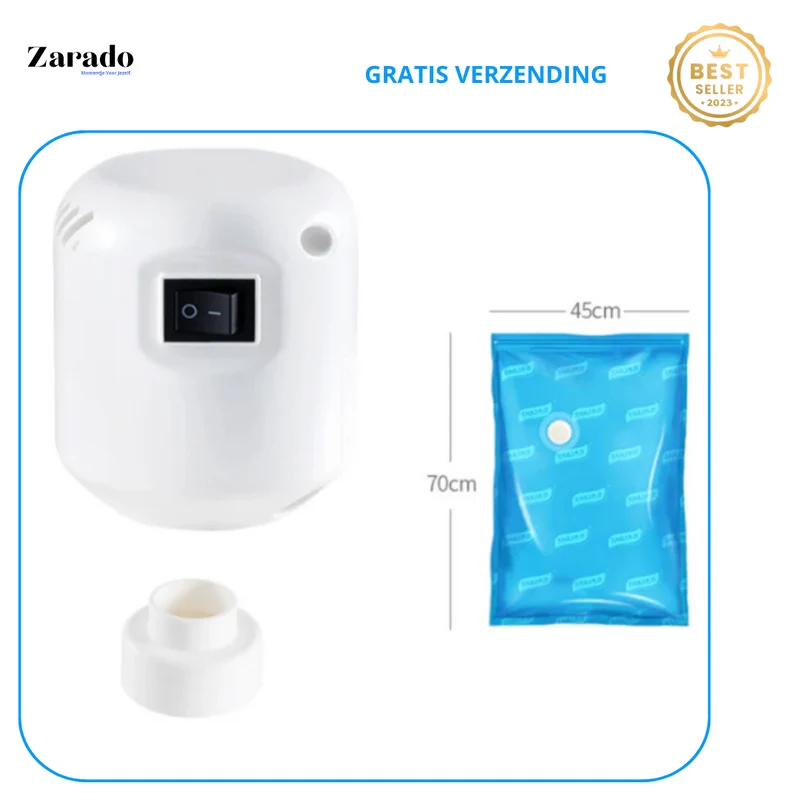 AirCompress vacuümpomp | Verminderd volume tot 80%