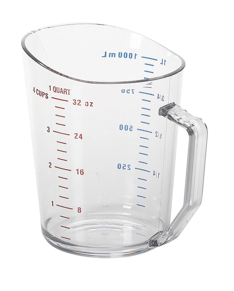 Cambro Camwear® Polycarbonat Messbecher 1 Liter, mit Messskala, durchsichtig - 100MCCW135