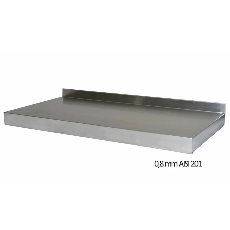 Skyrainbow Wandbord CNS 1 Ebene 1000x300x Höhe Schiene 350 Bord mit Aufkantung 30mm 2 Schienen Höhe 350mm