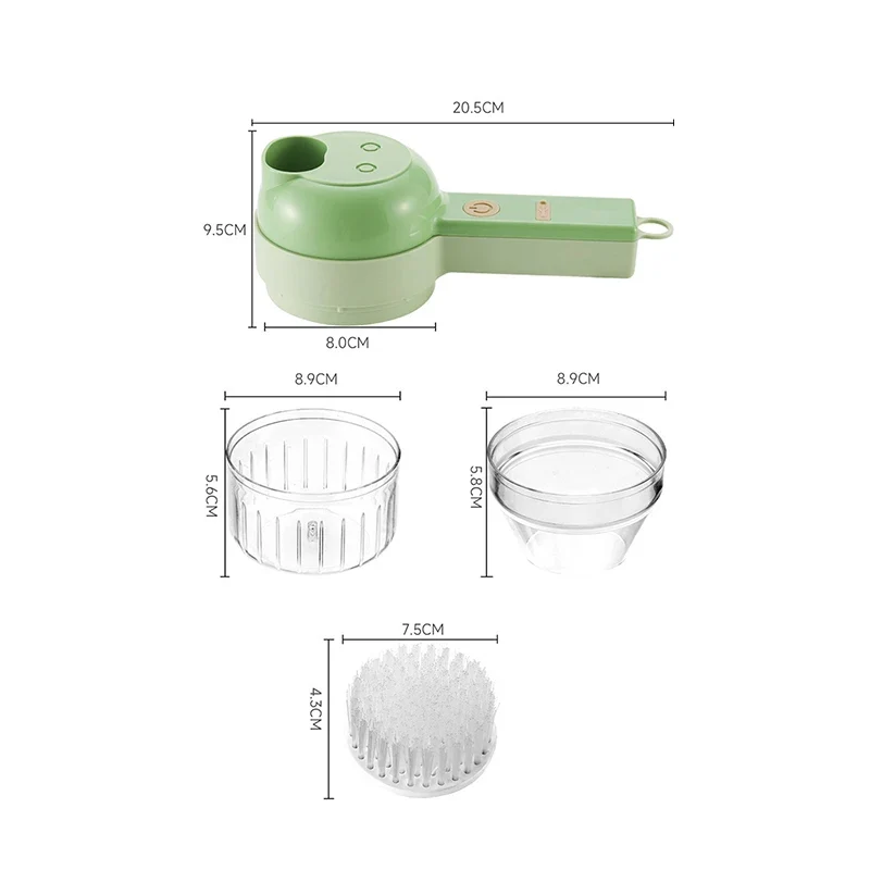 GreenTech groentesnijder | De 4 In 1 Elektrisch oplaadbare Groentesnijder