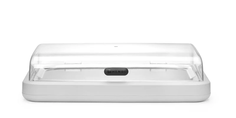 HENDI Kühldisplay UNIQ – designed by Robert Bronwasser – GN 1 / 1 – Weiß – 593 × 389 × 147 mm – Rechteckig