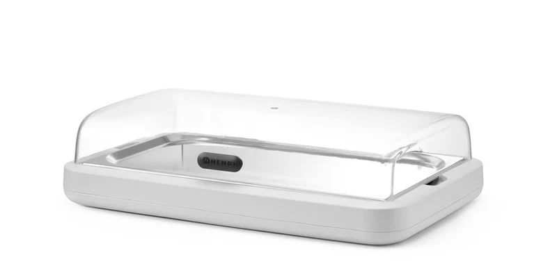 HENDI Kühldisplay UNIQ – designed by Robert Bronwasser – GN 1 / 1 – Weiß – 593 × 389 × 147 mm – Rechteckig