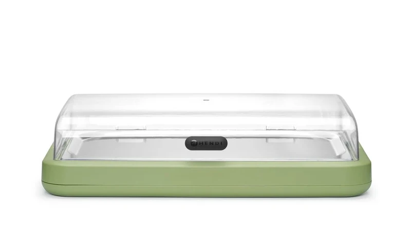 HENDI Kühldisplay UNIQ – designed by Robert Bronwasser – GN 1 / 1 – Grün – 593 × 389 × 147 mm – Rechteckig