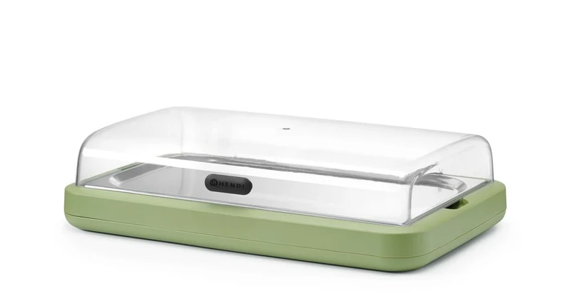 HENDI Kühldisplay UNIQ – designed by Robert Bronwasser – GN 1 / 1 – Grün – 593 × 389 × 147 mm – Rechteckig