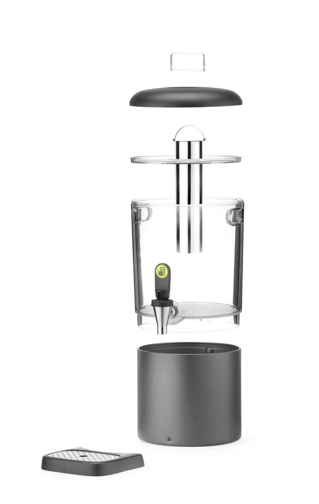 HENDI Saftspender UNIQ – designed by Robert Bronwasser – 4 l – Schwarz – 315 × 211 × 431 mm