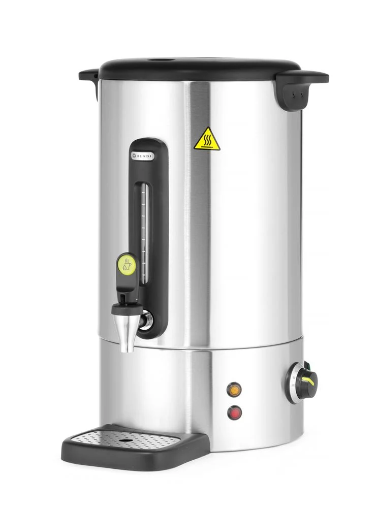 HENDI Heißgetränkespender UNIQ – designed by Robert Bronwasser – 16 l – Silber – 230 V / 1650 W – 357 × 380 × 502 mm