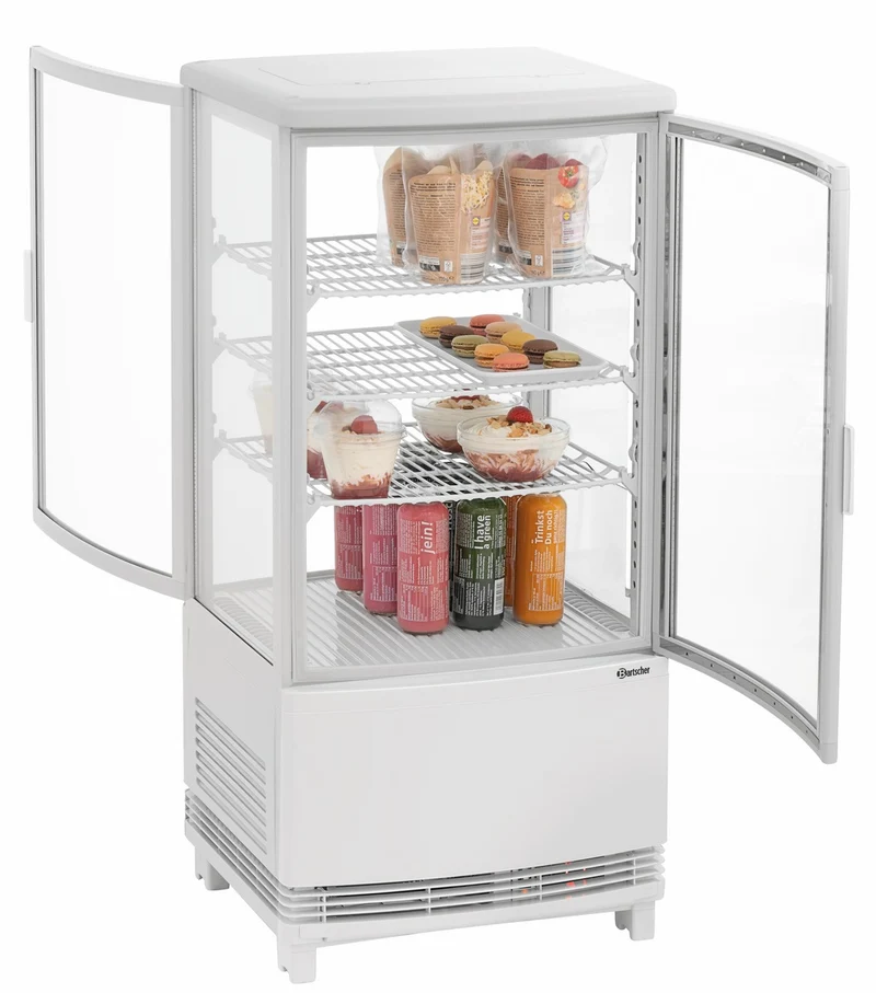 Bartscher Mini-Kühlvitrine 75L2T weiß