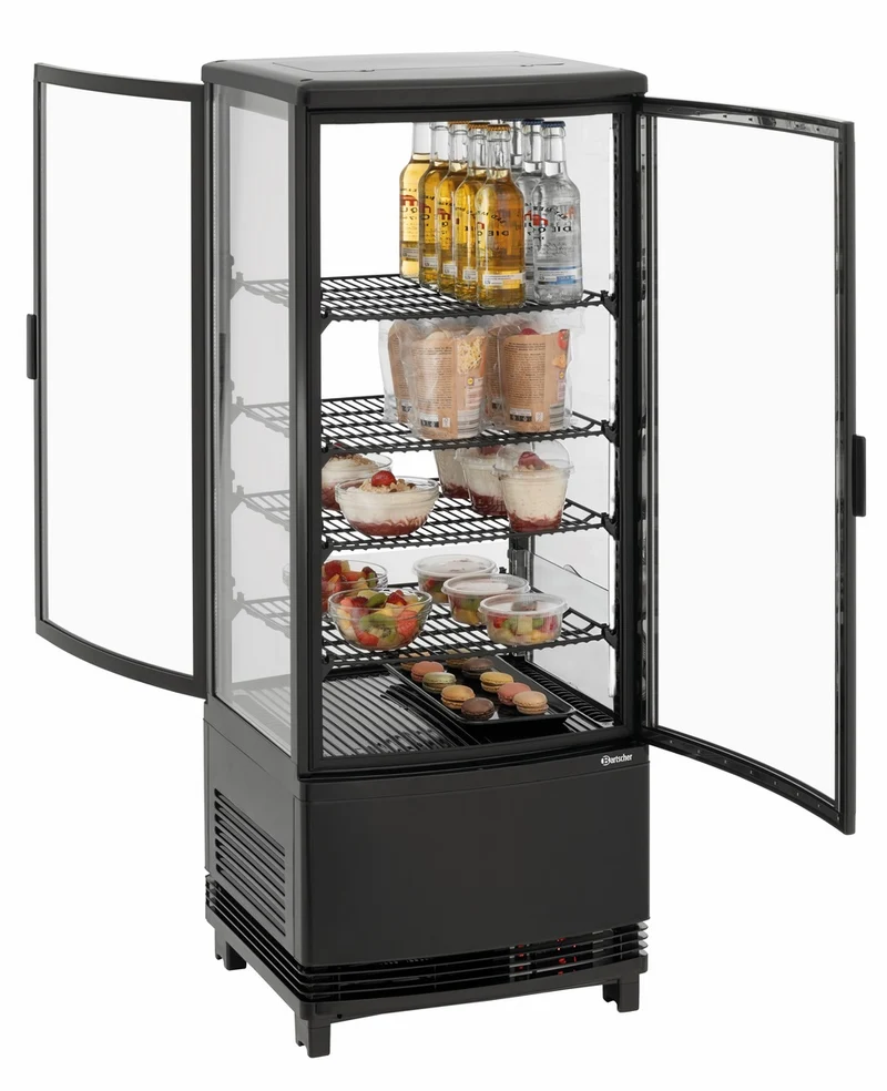 Bartscher Mini-Kühlvitrine 98L2T schwarz