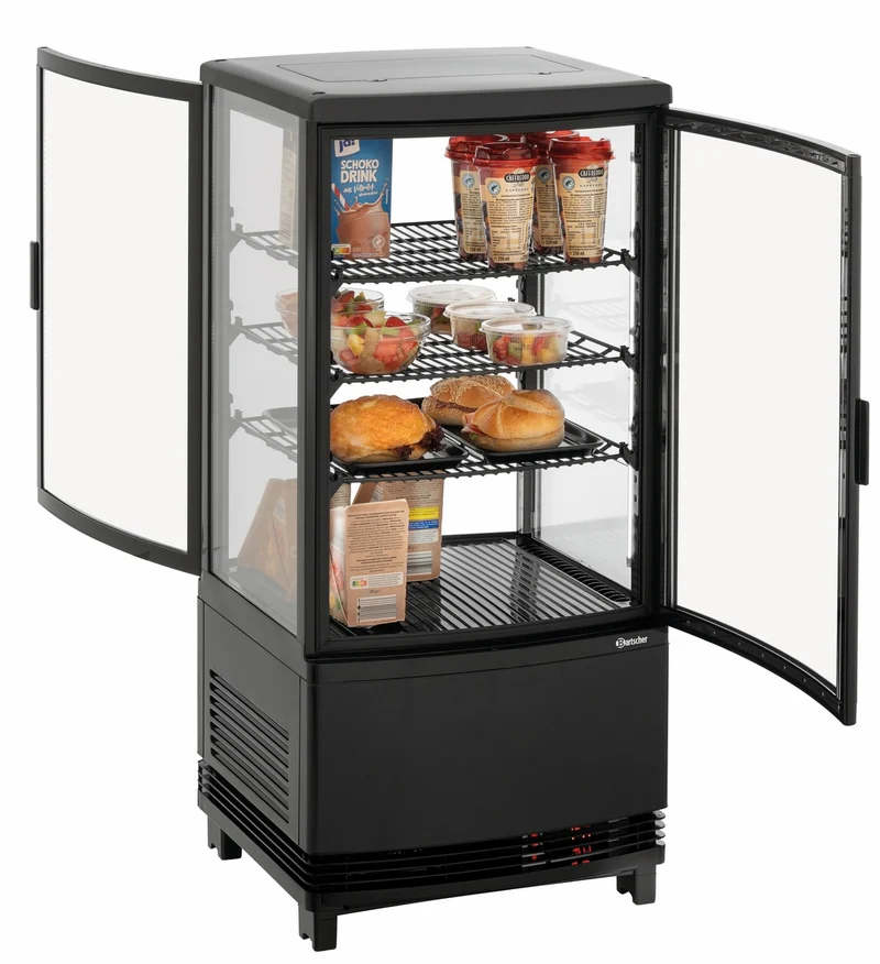 Bartscher Mini-Kühlvitrine 75L2T schwarz