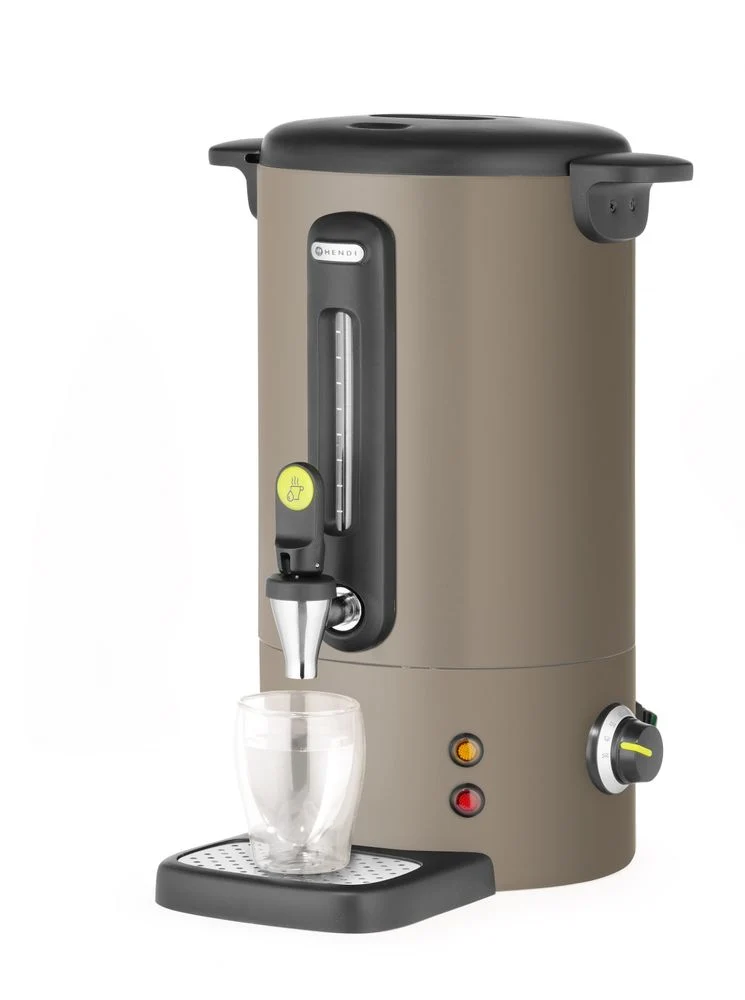HENDI Heißgetränkespender UNIQ – designed by Robert Bronwasser – 9 l – Taupe – 230 V / 950 W – 307 × 330 × 450 mm