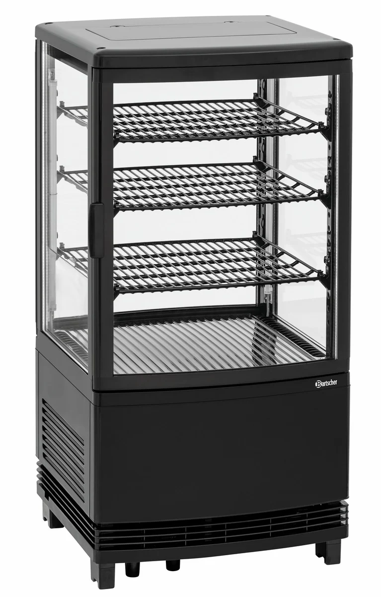 Bartscher Mini-Kühlvitrine 64L2T schwarz