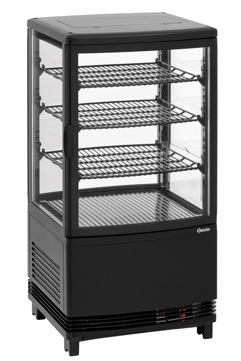 Bartscher Mini-Kühlvitrine 64L2T schwarz