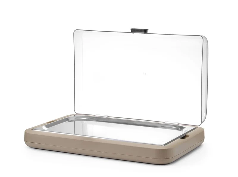 HENDI Kühldisplay UNIQ – designed by Robert Bronwasser – GN 1 / 1 – Beige – 593 × 389 × 147 mm – Rechteckig