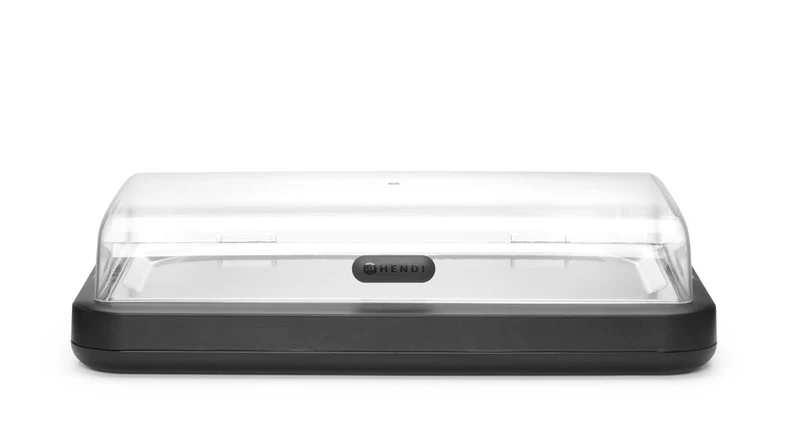 HENDI Kühldisplay UNIQ – designed by Robert Bronwasser – GN 1 / 1 – Schwarz – 593 × 389 × 147 mm – Rechteckig