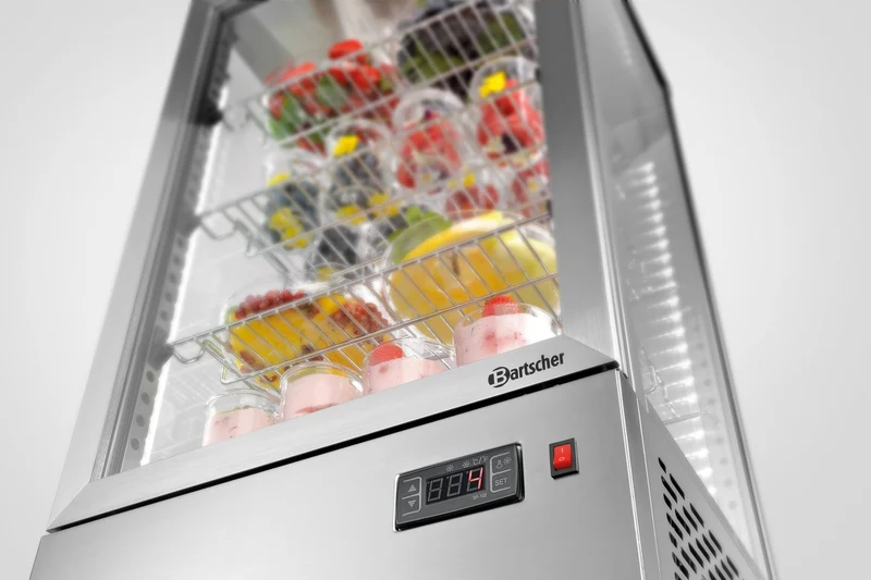 Bartscher Mini-Kühlvitrine 78L, Edelstahl