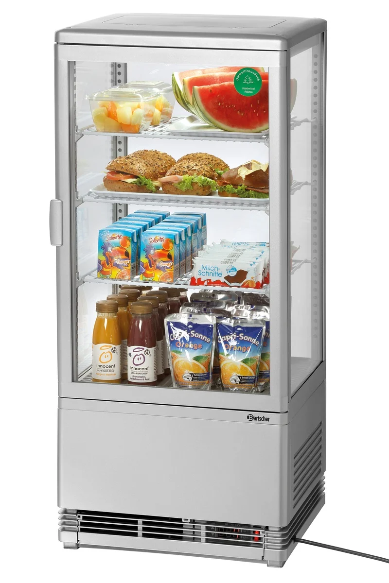 Bartscher Mini-Kühlvitrine 78L, silber