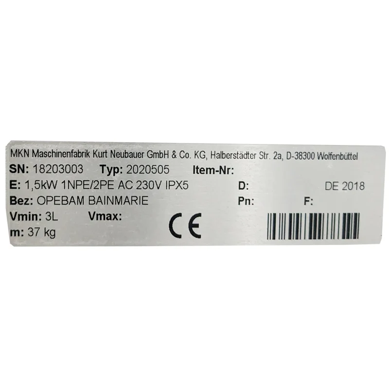 MKN Elektro-Bain Marie 1/1 GN OPTIMA 850