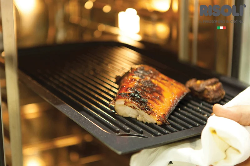 10 Stück Risoli Grillplatte GN 1/1 Aludruckguss 325x530x25 mm für Kombidämpfer