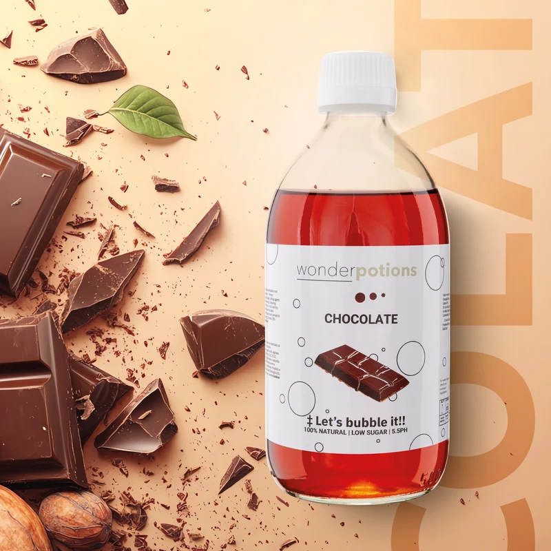 6x 500 ml Aroma Schokolade Wonderpotion für Wonder Bubbles Maschine Aromatisierte Flüssigkeit