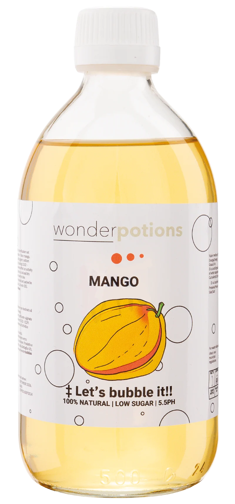 6x 500 ml Aroma Mango Wonderpotion für Wonder Bubbles Maschine Aromatisierte Flüssigkeit