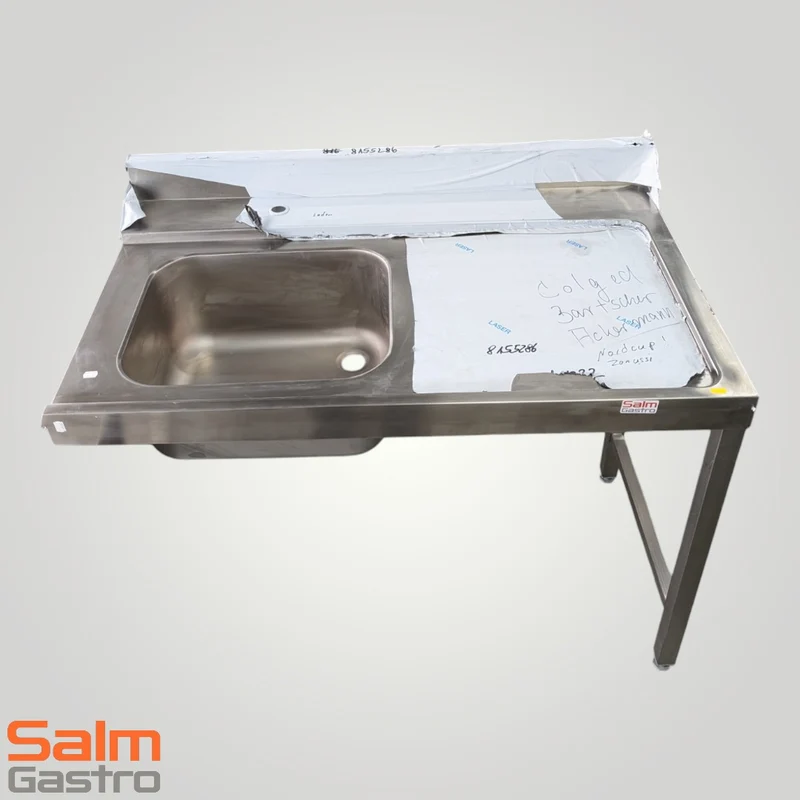 Colged Zulauftisch R-L CNS mit Aufkantung hinten mit Becken 500x400x250