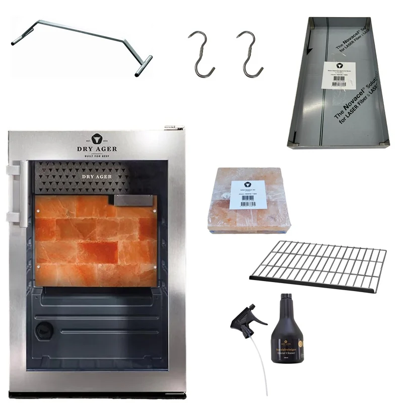 DRY AGER Fleischreifeschrank DX500 Premium S mit Smart Aging & LED Salzwandoptik Starter Set
