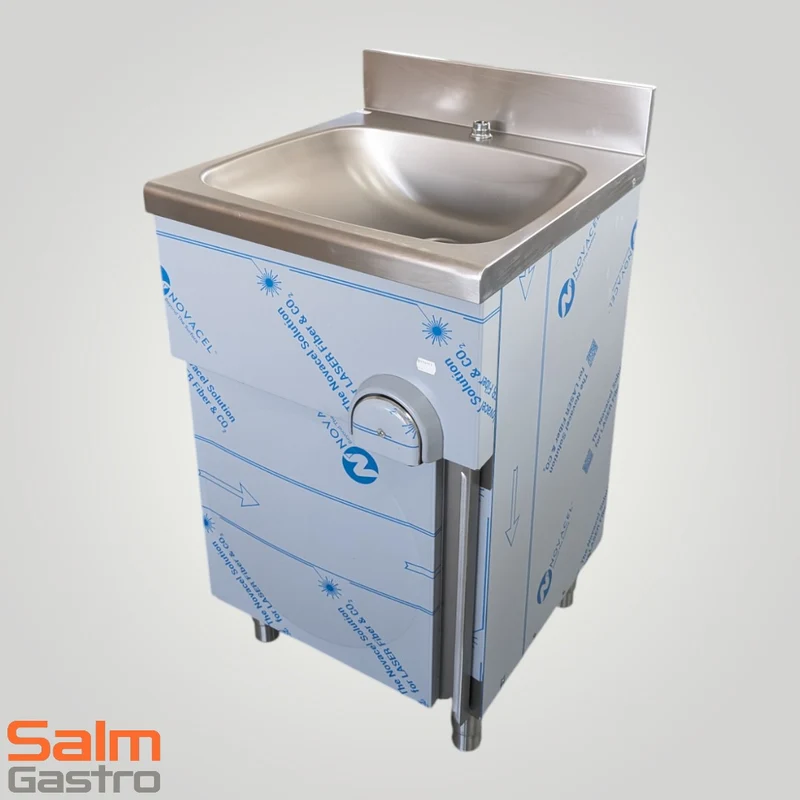 KBS Handwaschbecken BxTxH 500x500x850 eckige Form mit Unterschrank und ovalem Becken
