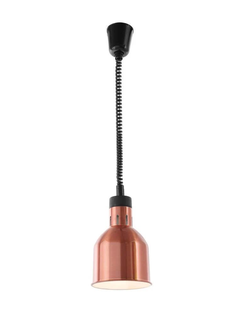 HENDI Höhenverstellbare Wärmelampe – zylinderförmig – Kupfer – 230 V / 375 W – Ø 175 × H 250 mm