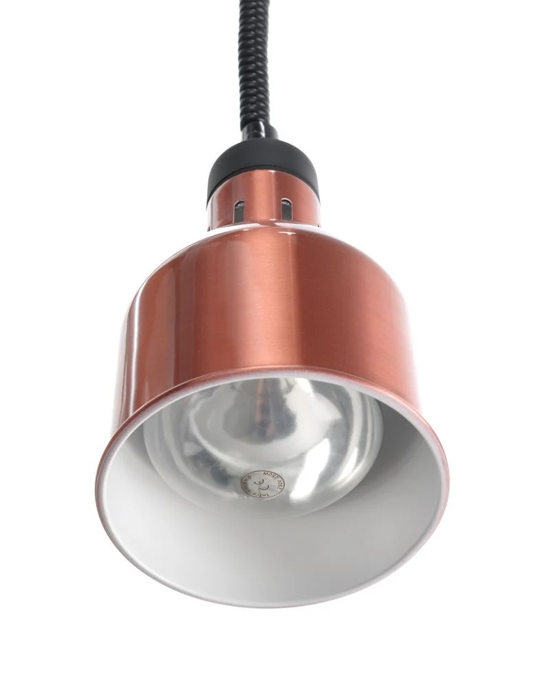HENDI Höhenverstellbare Wärmelampe – zylinderförmig – Kupfer – 230 V / 375 W – Ø 175 × H 250 mm