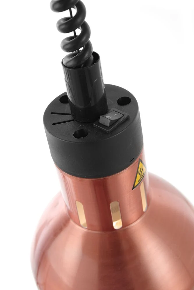 HENDI Höhenverstellbare Wärmelampe – zylinderförmig – Kupfer – 230 V / 375 W – Ø 175 × H 250 mm